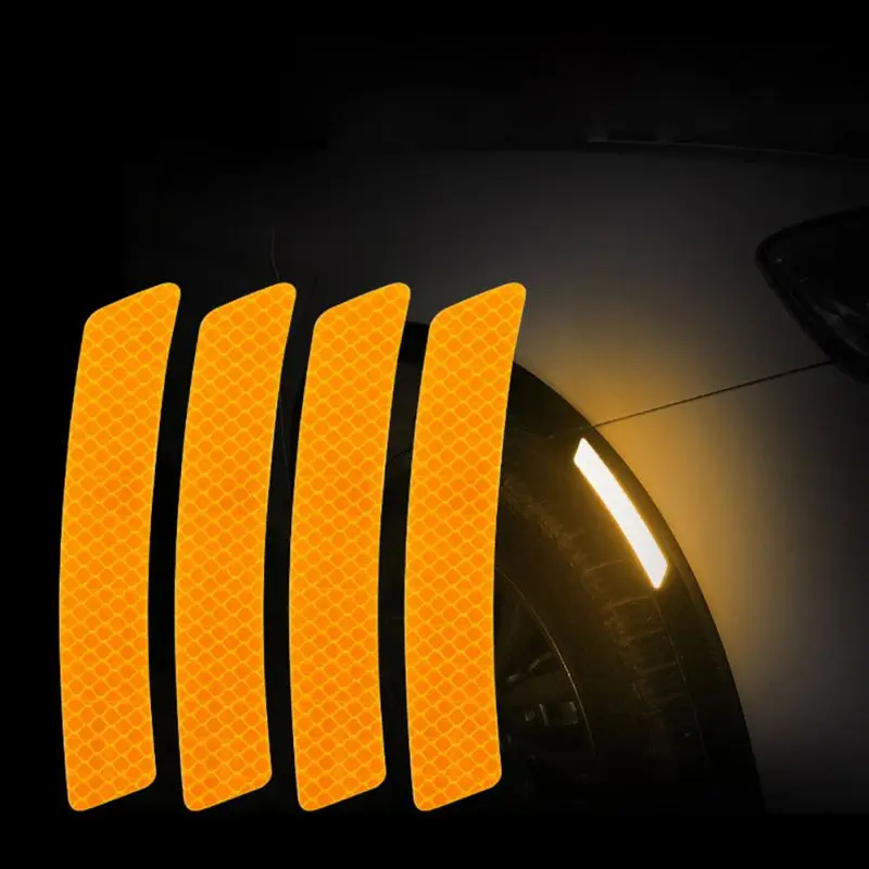 4PCS Reflecting Tape Car Reflective Strips Safety Warning Strip Tape Car Bumper Safe Reflector Stickers - Цвет: 1