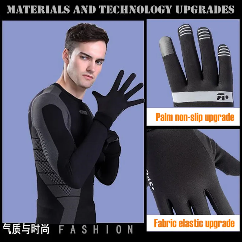 Men&Women Winter Warm Lightweight 2-Finger Touch Screen Gloves,Super Elastic Quick-dry,Non-slip,Jogging Sporting Magic Gloves