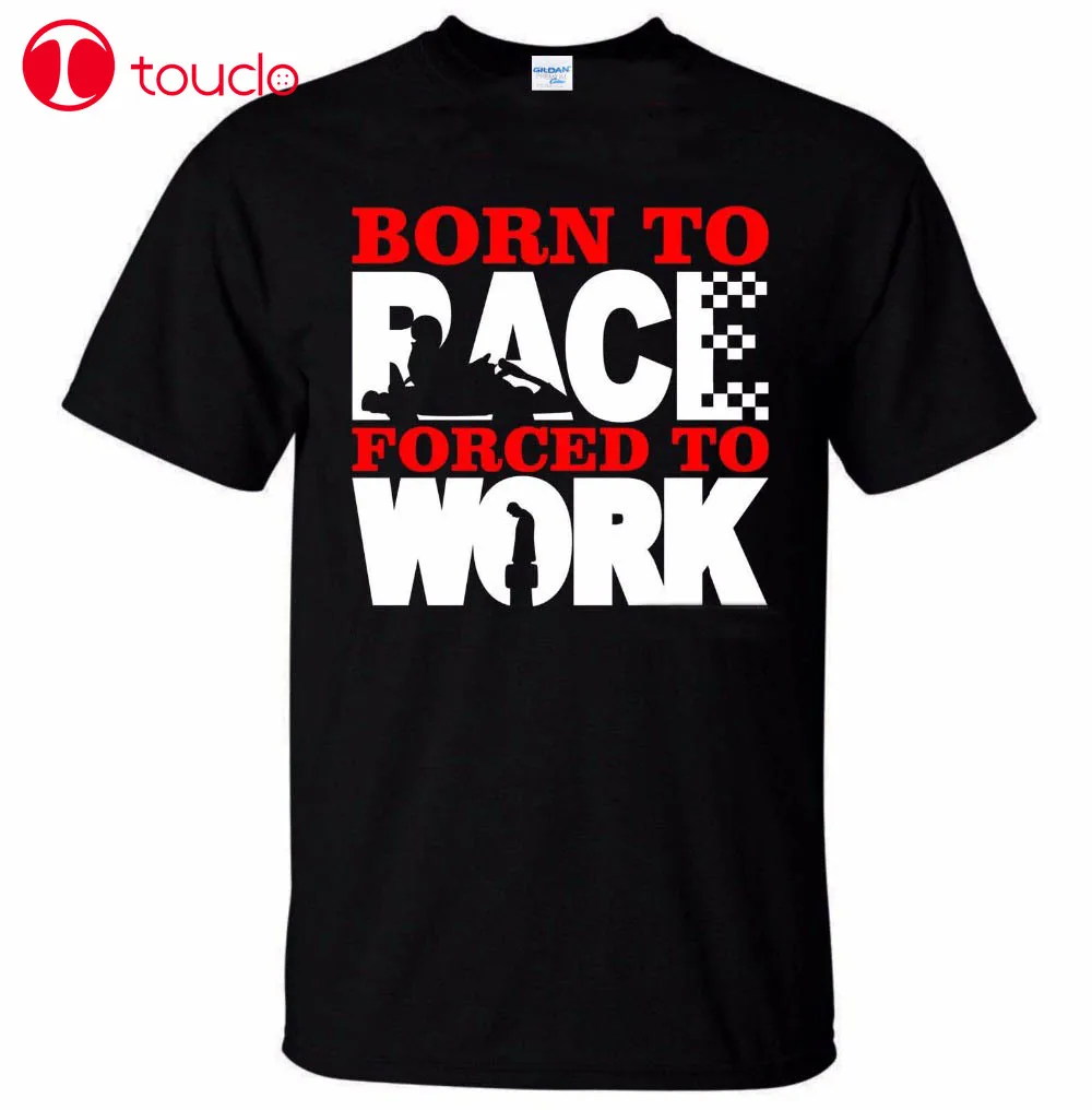 Комбинированная футболка Мужская Born To Racing с надписью forced work для картинга