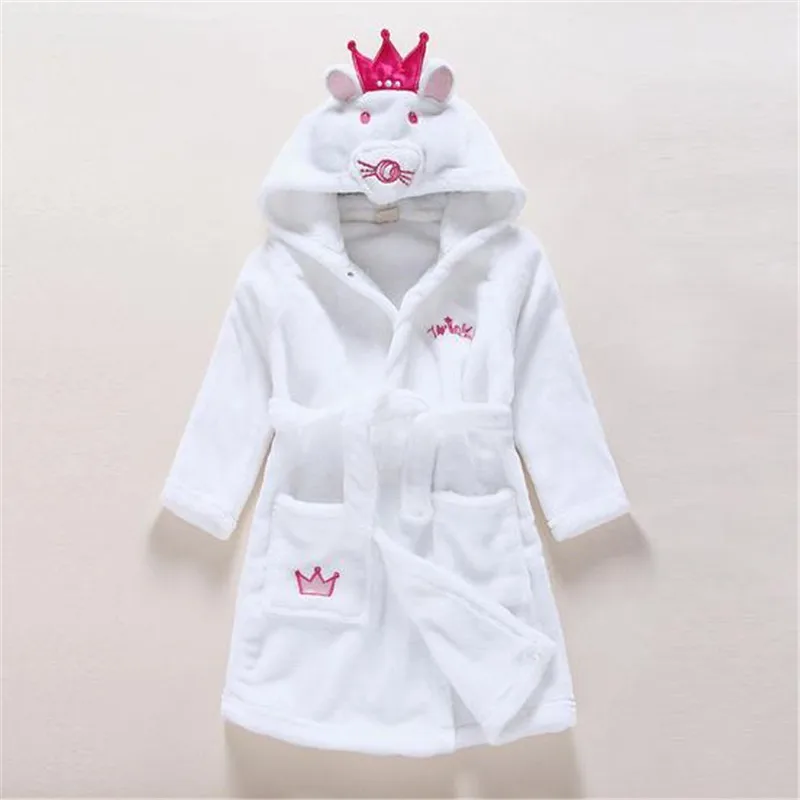 

Berymond Children's Bathrobes Baby Robe Hooded Flannel Pajamas Cartoon Bathrobes Kids Soft Bath Robes Poncho Towel Clothing