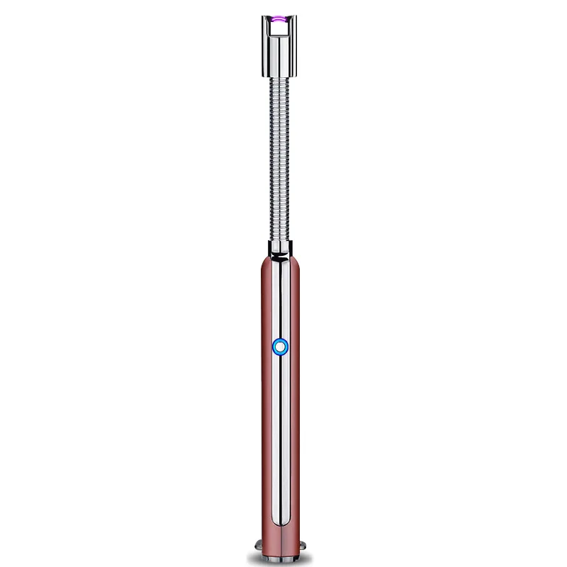 Барбекю наружная USB Зажигалка для свечей перезаряжаемая плазменная дуговая Зажигалка для сигарет ветрозащитная беспламенная длинная кухонная зажигалка женские гаджеты - Цвет: Pink