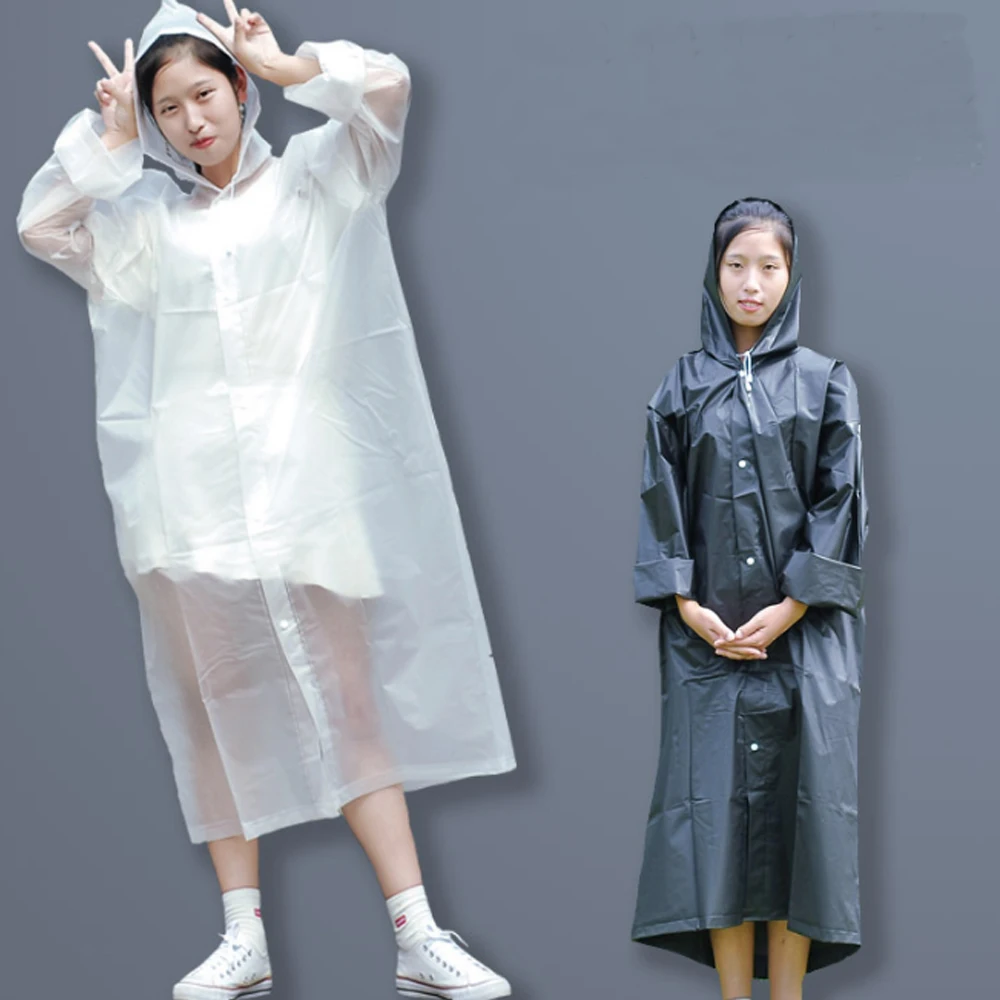 Новинка, женская и мужская водонепроницаемая куртка, прозрачный дождевик из ПВХ, дождевик с капюшоном, пончо, верхняя одежда, дождевик
