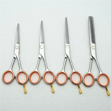 4 ''5'' 5,5 ''индивидуальный логотип 440C профессиональные человеческие волосы Парикмахерские ножницы для резки филировочные ножницы C1017