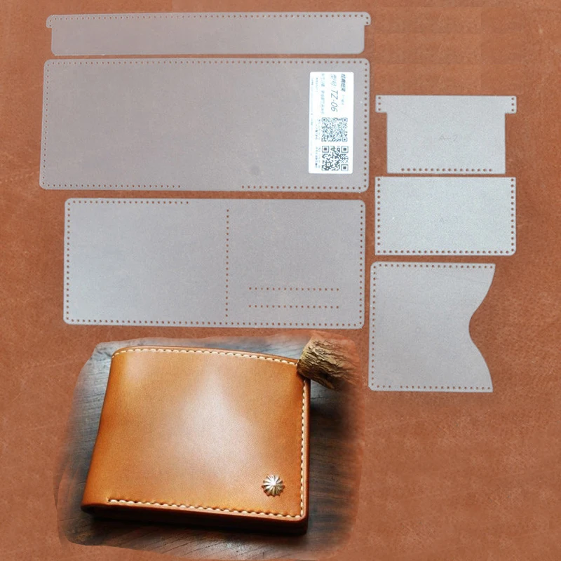 DIY-folded-leather-wallet-pvc-template-leather-handmade-craft-sewing-pattern-Stencil