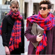 WJ47 2014 Autumn Winter Men Imitation Cashmere Burrs Cape Plaid Blanket Tartan Scarf Scarves Women Shawls Free Shipping