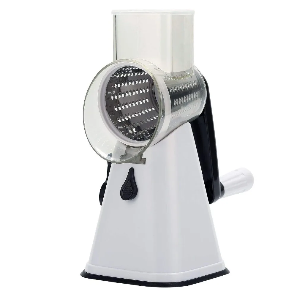 

2019 Vegetable Mandoline Chopper,Vegetable Slicer,Swift Rotary Drum Grater Vegetable Cheese Cutter Slicer Shredder Grinder(White