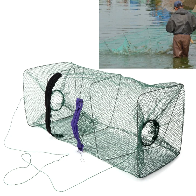 Foldable Fish Crab Net Simple Shrimp Cage Shrimp Minnow Bait Trap Cast