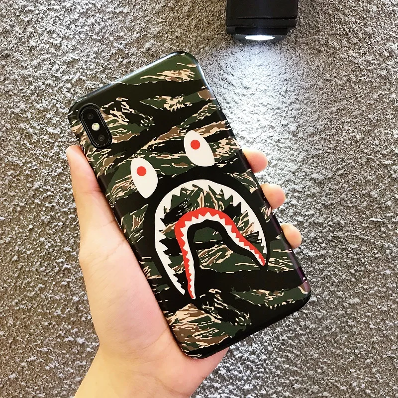 New Bape Camouflage Shark Case for Apple iPhone 6 7 8 6S