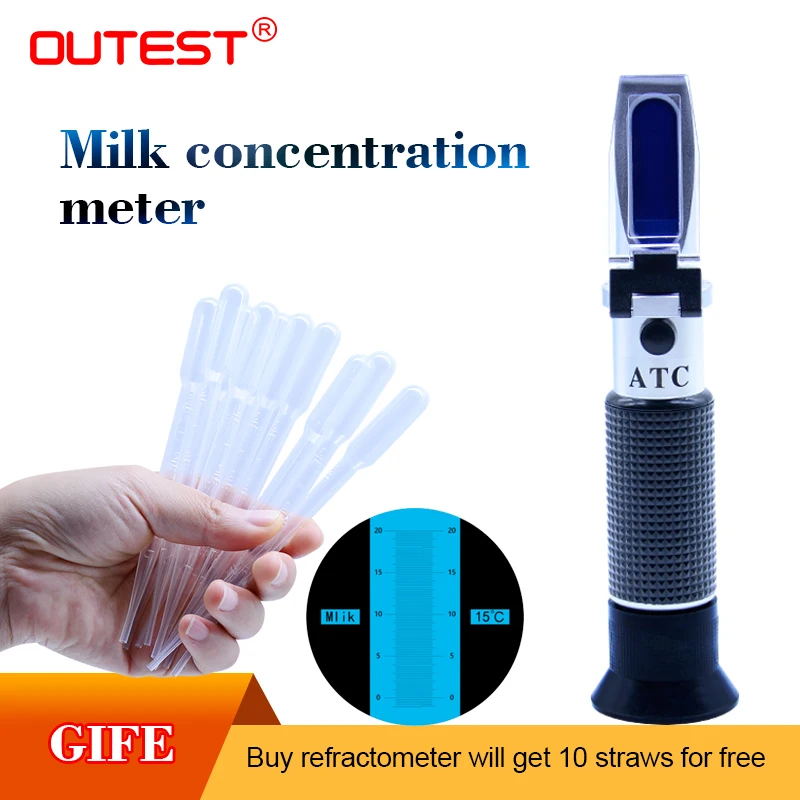 Portable Milk concentration meter 0-20% RZ125 auto refractometer milk concentration measure 0.2% accuracy milk tester