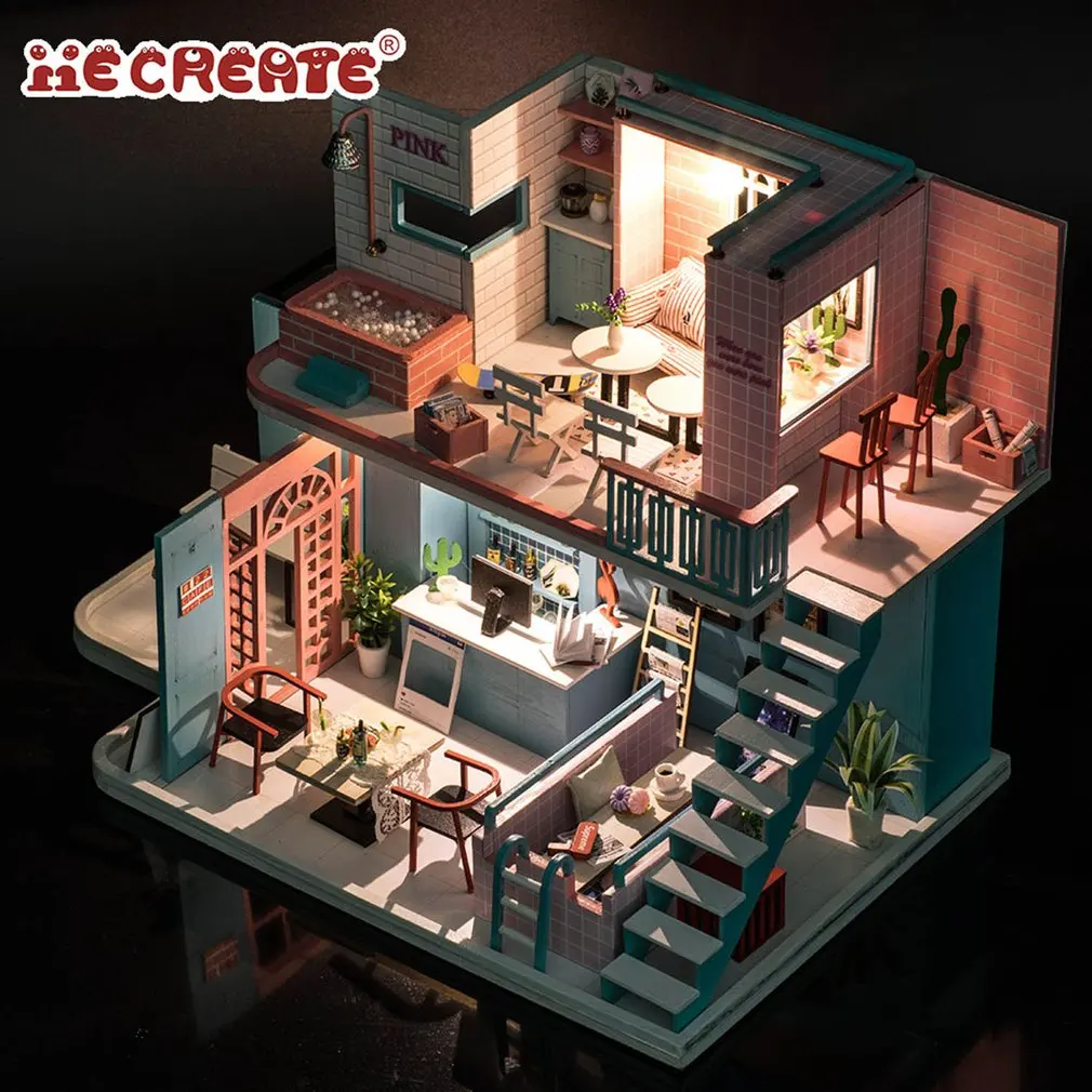 DIY Doll House Furniture Wooden Doll Houses with Dust Cover 3D Wooden Miniature Dollhouse Kit Toys for Children Christmas Gift DIY Doll House Furniture Wooden Doll Houses with Dust Cover 3D Wooden Miniature Dollhouse Kit Toys for Children Christmas Gift