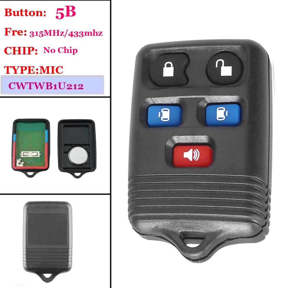

(1PCS )New Keyless Entry Key Fob Remote key 5 Buttons 315MHZ for Ford Expedition Mercury Lincoln Navigator Freesta CWTWB1U511