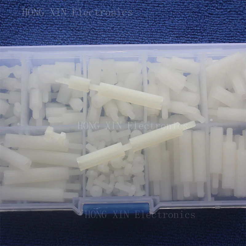 310Pcs M2.5 White Male-Female Spacers PCB Threaded Screws nuts Bolt Assortment kit set Fastener Hardware Hex Column Standoff