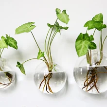 2 шт./лот, декоративная настенная ваза, прозрачная стеклянная сосуд, Настенная Цветочная креативная домашняя гидропонная ваза