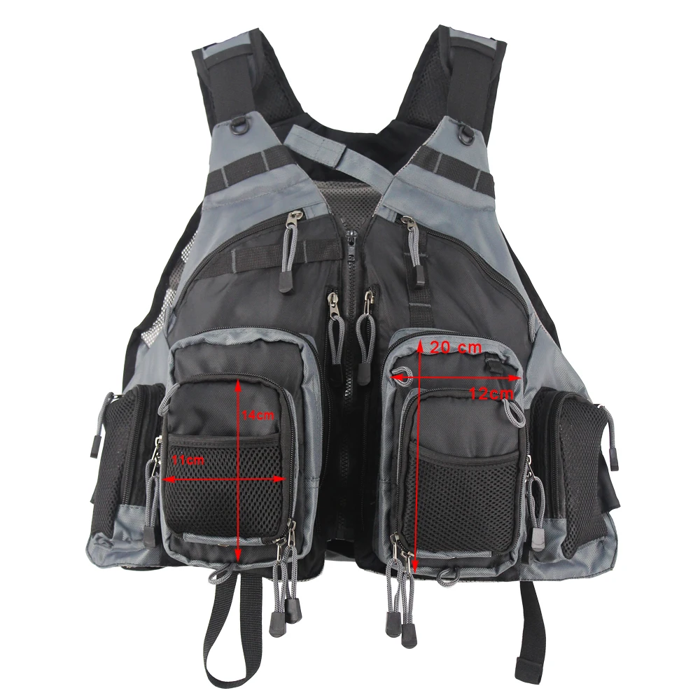 Pesca com Mosca Pacote para Equipamento de Pesca Ajustável para Homens e Mulheres Colete Truta Multifunções Respirável Mochila Tamanho 15 Pesca com mosca colete pacote para equipamento