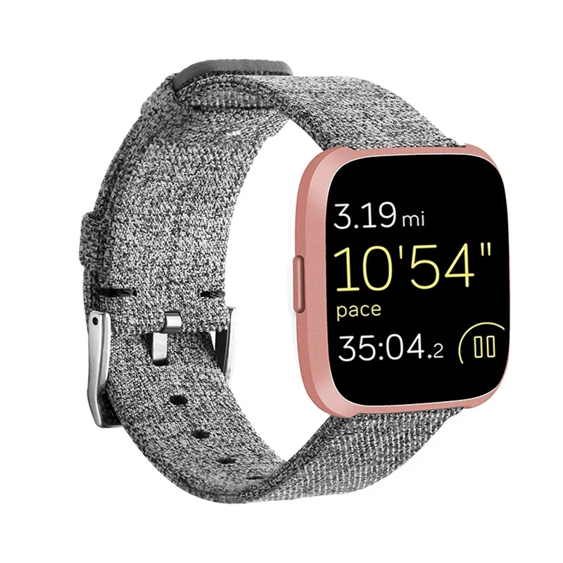 Холщовый ремешок для Fitbit Versa& Versa 2& Versa Lite Smart Watch Band спортивный браслет на Fit bit Versa2 Pulseira Замена - Цвет: Gray