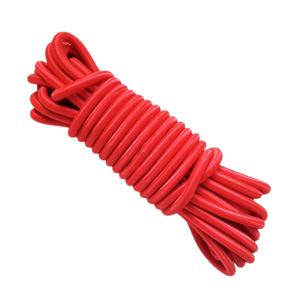 Marine 2 Pieces 4mm x 5 Meter Elastic Bungee Rope Shock Cord Tie Down Boat Trailer for Outdoor Camping Kayak Canoe Fishing Boat 