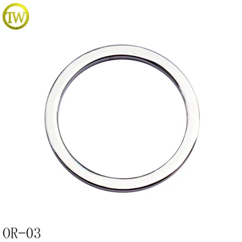 

Custom logo nickle color metal O ring buckle flat o ring for bag accessories 4.6cm