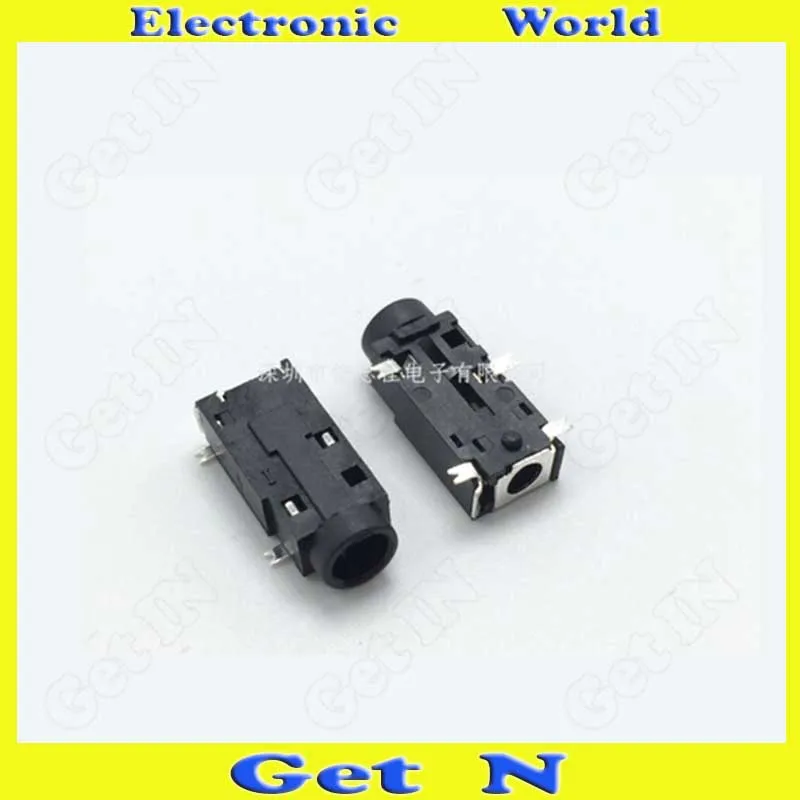 500pcs PJ 381 4SMD 3 5MM Auido Video Jacks Socket 3 5mm Headphone Connectors wtih Column