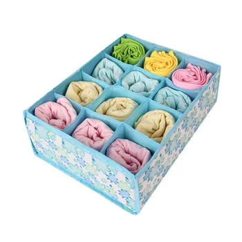 

12 Grid Bag Non-Woven Fabric Folding Case Storage Box For Bra Socks 31.5*22.5*10.5CM underwear organizer for cloth print storage