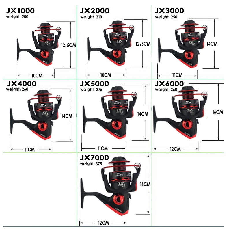 JX1000 7000 12BB 5 5: 1 Спиннинг рыболовные катушки Fly Wheel для свежей/соленой металлической