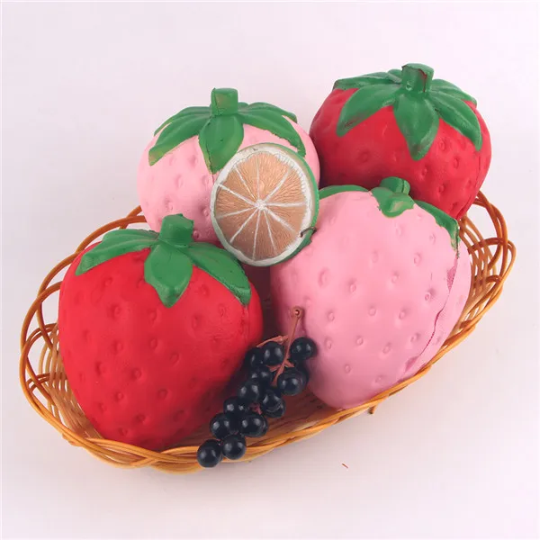Big Jumbo Juicy Squishy Strawberry Fake Artificial Food Fruit Memory Foam Venting toys - 6