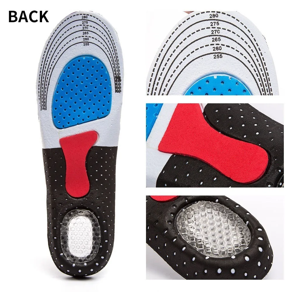 Men and Women's Fashion Silica Gel Insoles Orthotic Sport Running Shoes Insoles F11.5in Foot