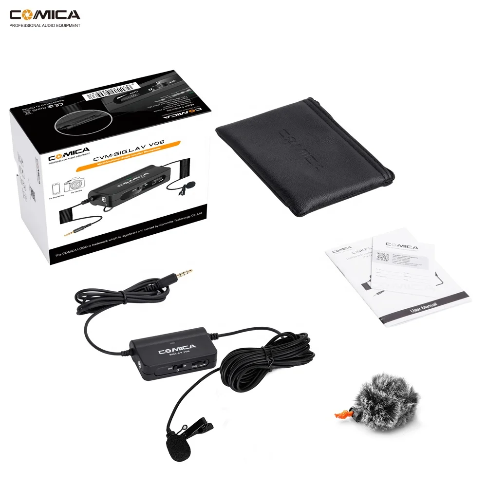 

COMICA CVM-SIG LAV V05 Flexible Single Lavalier Microphone for itphone xiaomi Camera Recording Microphone Studio Mic Recording