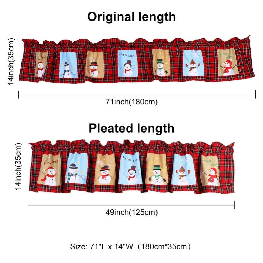 Теплые рождественские оконные балдахины, красивые, сделанные из полиэстера, оконные драпированные панели, украшения для дома, вечерние принадлежности, 180 см* 35 см
