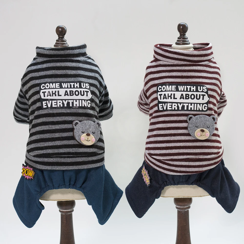 XS-XXL Cute Striped Sweater Pet Dog Clothes Coat Jacket Puppy Small Dogs Cat Costume Apparel Hoodies Chihuahua Warm Soft (4)