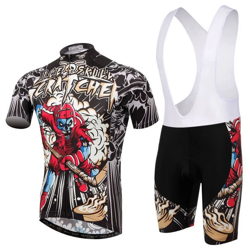 Модель года: мужские спортивные костюмы с шортами и черепами серого цвета для езды на велосипеде