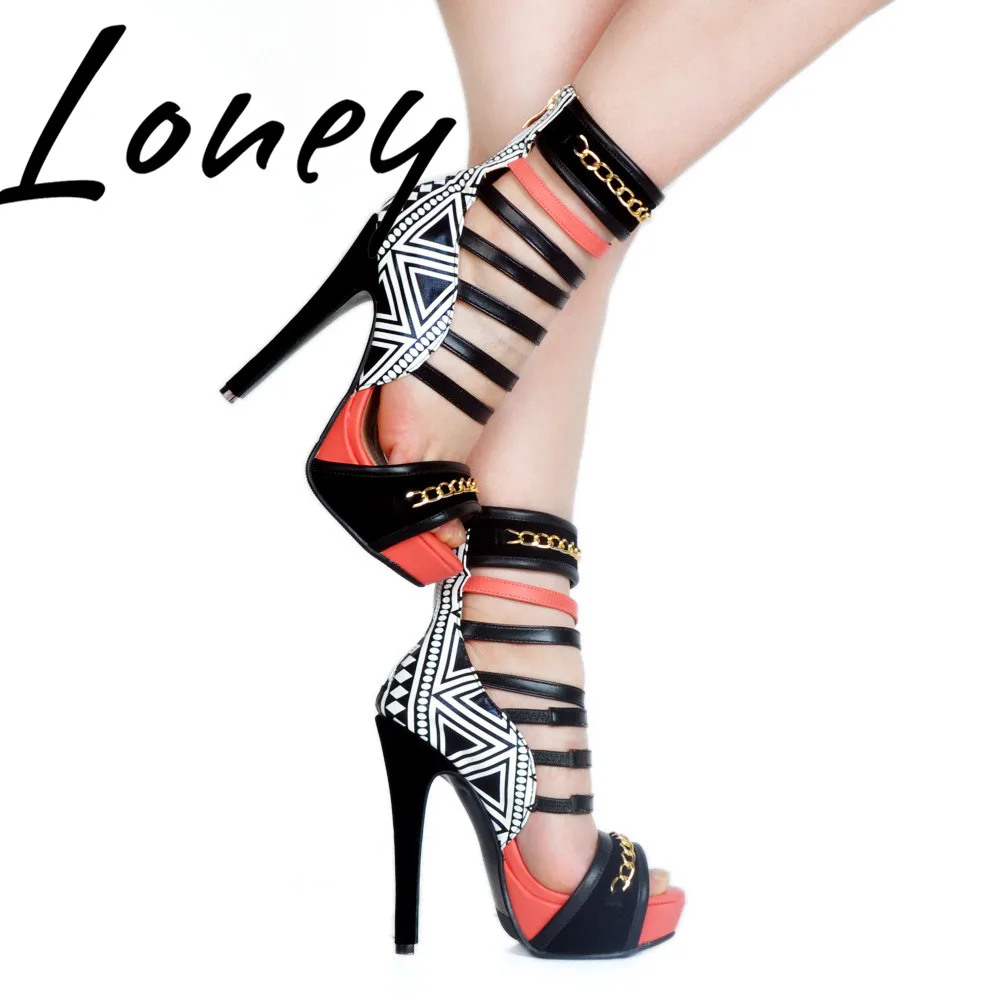 Zip Hauts Mince Retour As Printemps Sexy as Pic Nouveau À Ouvert Bout Été Loney Chaîne Femmes Pic Plate En Métal Chaussures Talons Sandales forme Zxa6wUF