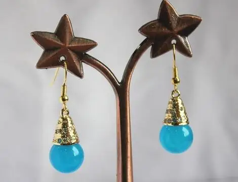 lady's elegant high quality GP+ 12mm jades bead hook earring | Украшения и аксессуары