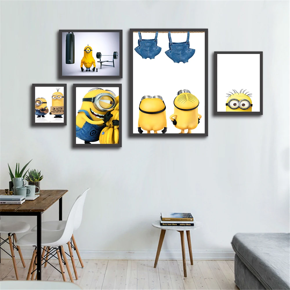 Canvas Painting Cartoon Minions Hero Home Decoration Wall ...