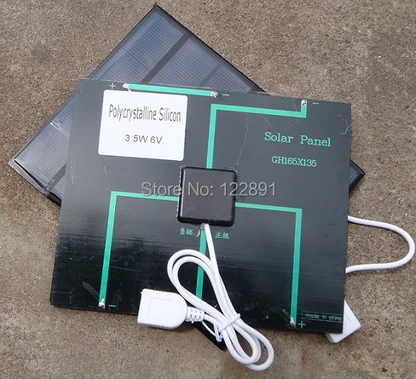 BUHESHUI! 3,5 Вт солнечное зарядное устройство поликристаллическая солнечная батарея солнечная панель USB Солнечное мобильное зарядное устройство 12 шт./лот