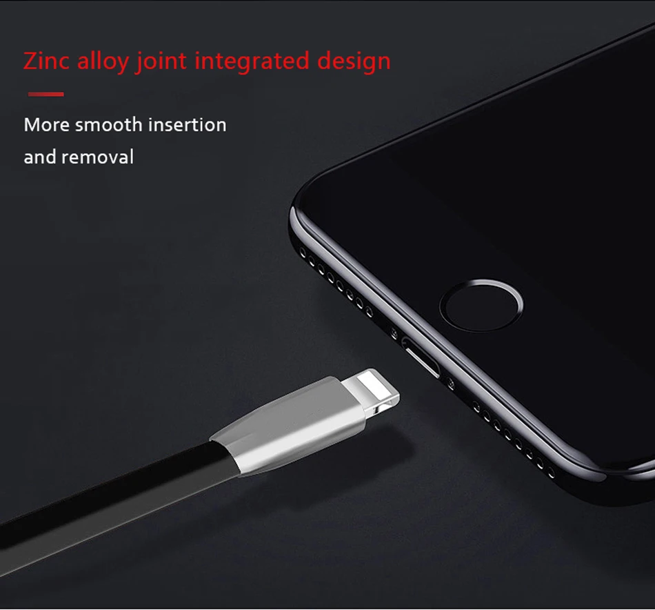 NOHON TPE Portable Fast Charge Cable For iPhone X 7 8 Plus 10 For iPad Mini IOS 9 10 11 Phone Lighting Quick Charging Cables 1M (2)