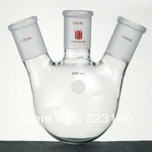 F434100 Колбы лабораторные, три шеи, угловой, Ёмкость: 100 мл, центр сустав: 24/40, боковой шов: 14/20