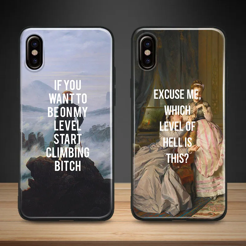 

Famous words art painting pattern quotes Soft Silicone Phone Case Cover shell For Apple iPhone 5 5s Se 6 6s 7 8 Plus X XR XS MAX