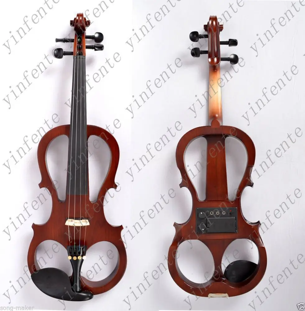 

4/4 Full Size New Electric violin Powerful Sound silent High quality #5 dark red