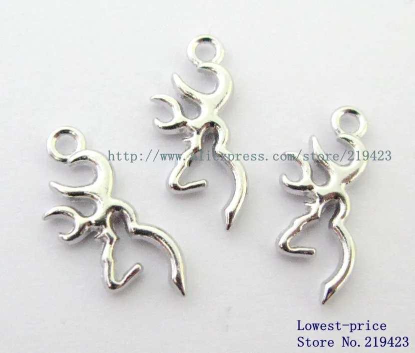 50pcs 14x13mm Deer head Zinc alloy Metal DIY Hang Charms Pendands Jewelry accessories Fit cellphone