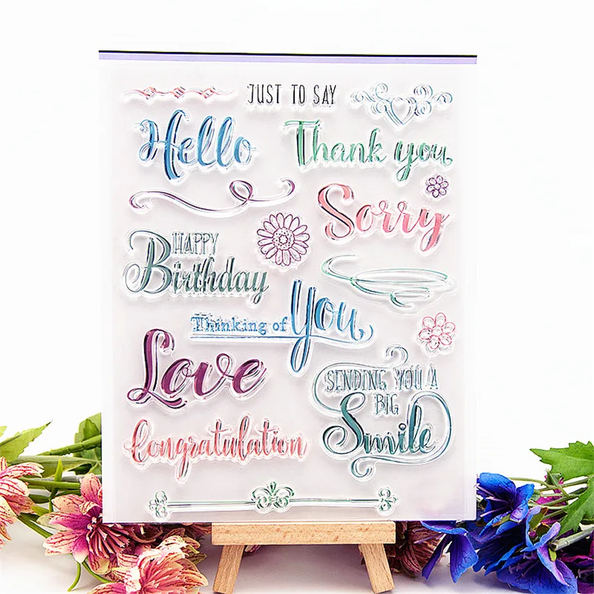 

Wholesale Transparent Clear Stamps Ribbons words Silicone Seals Roller Stamp DIY scrapbooking photo album/Card Making