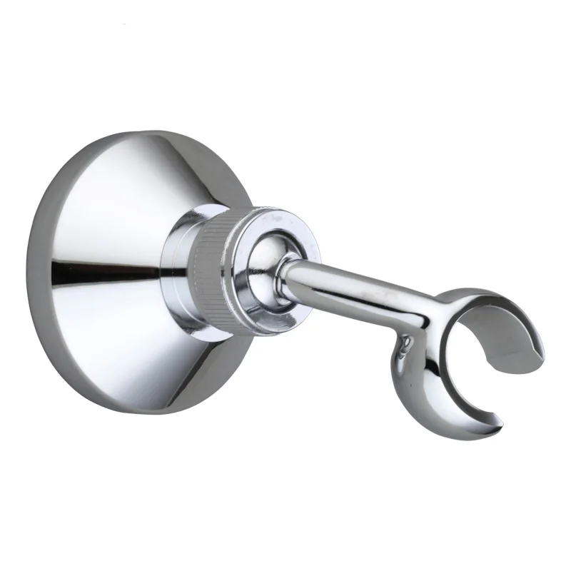 Round Handheld Shower Head Holder Wall Mounted Elbow Bathroom