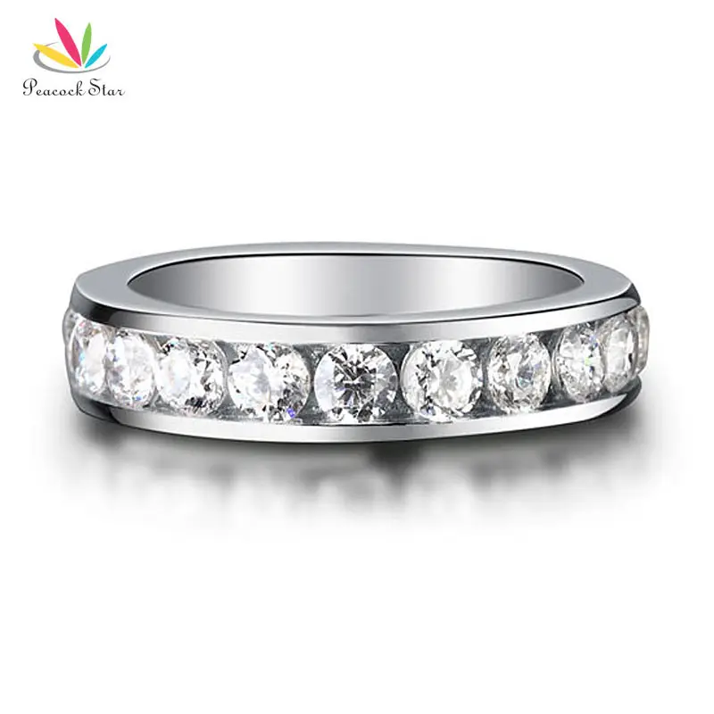 Peacock Star Solid 925 Sterling Silver Eternity Wedding Band Ring Jewelry CFR8004