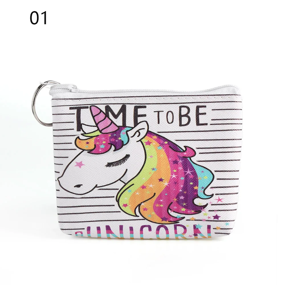 Fashion Unicorn Sequin Coin Purses Keys Pouch Women Storage Money Bags Girls Mini Wallets Children Cute Purse Card Holder - Цвет: Шоколад