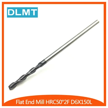 

HRC50 2F-D6.0X150L 6mm 1pcs EndMills Solid Carbide Flat Spiral Straight Shank End Mill for CNC Lathe Machining Milling Cutter