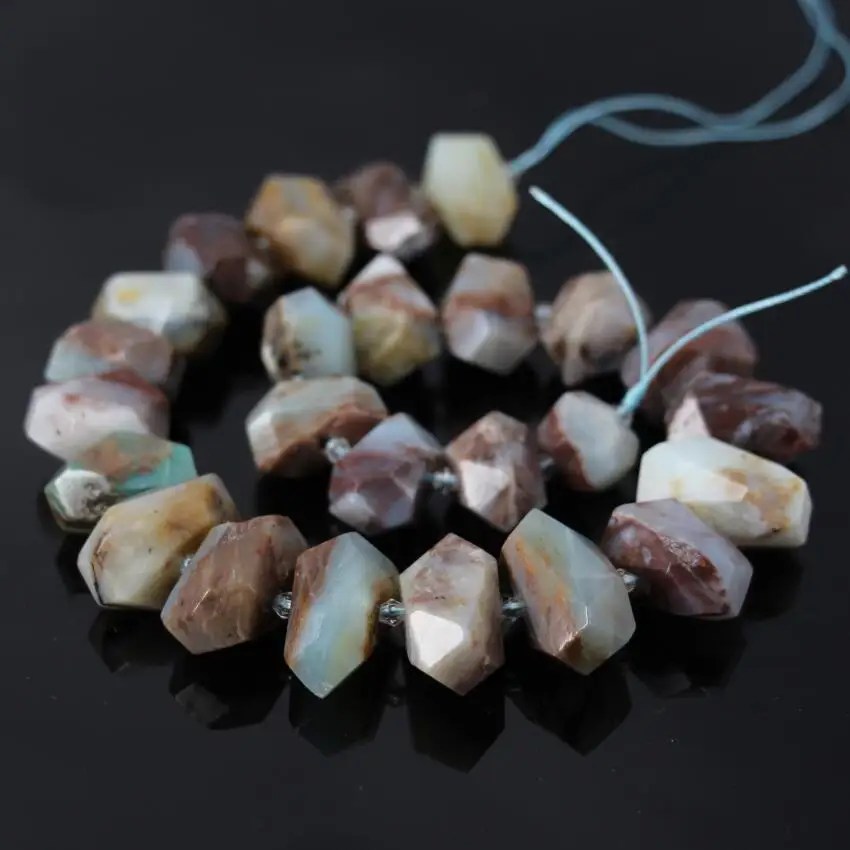

15.5"/strand AAA Grade Natural Blue Opal Faceted Nugget Charms Pendant Beads,Raw Gems Freeform Cut Nugget Necklace Beads Jewelry