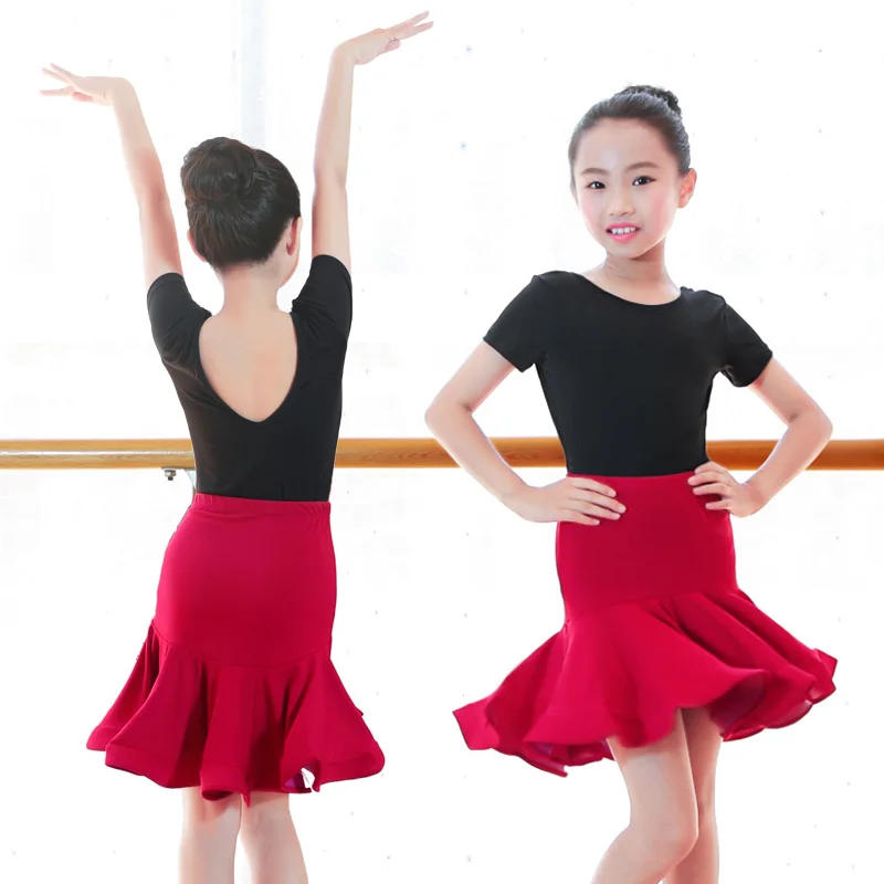 

Girls Latin Training Dress Salsa Tango Rumba Ballroom Dance Dresses Latin Mermaid Skirts