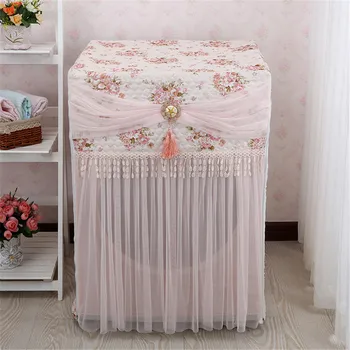 

2018 NEW lace Washing Machine Cover Flower Pattern Durable Washing Machine Zipper Dust Covers Wedding Decoration