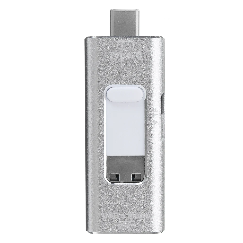 Серебристый LEORY Memory 3 в 1 устройство для чтения карт памяти типа C Micro/USB 2,0 Micro sd-карта/TF карта OTG ридер для iPad/iPhone адаптер для карт - Цвет: Серебристый