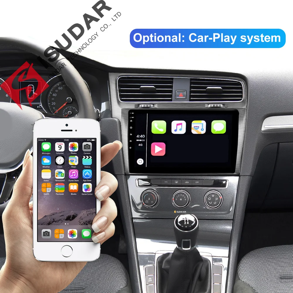 Top Isudar 1 Din Automotivo Radio Android 9 For VW/Volkswagen/Golf 7 GPS Car Multimedia Player Octa Core RAM 4GB ROM 64GB DVR FM DSP 2