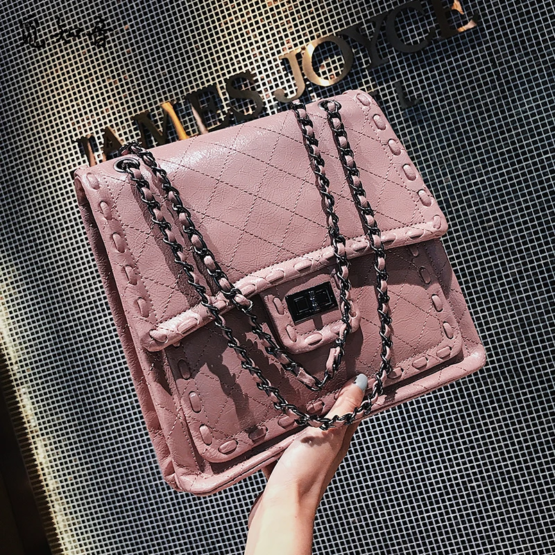 

New Pu Leather Handbags Women's Designer Handbag The Big Women's Large Handbags Shoulder Bags Lady Lock Chain Messenger Bag